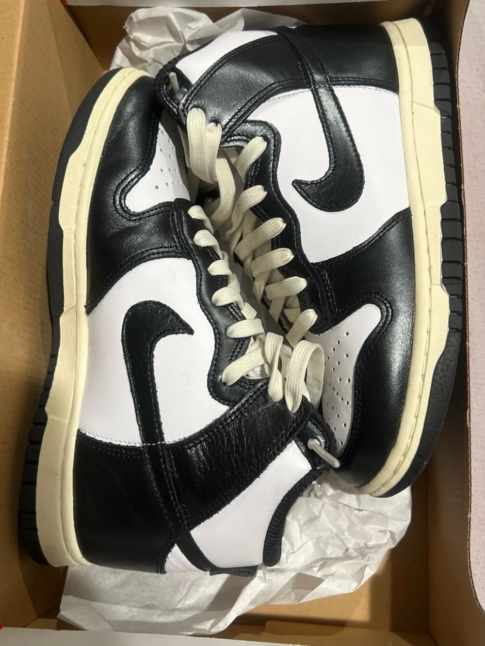 Nike Kids High-Top Sneakers in White and Black